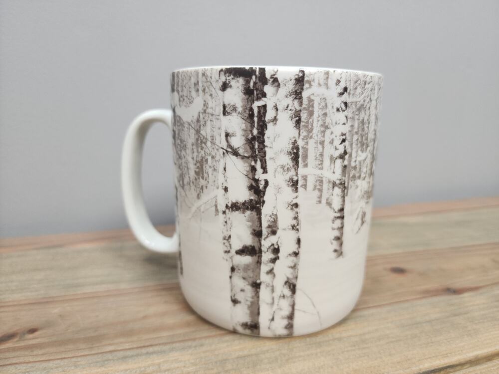 Robert Stanley Home Collection Winter Snowy Forest Ceramic Coffee Mug 26 oz